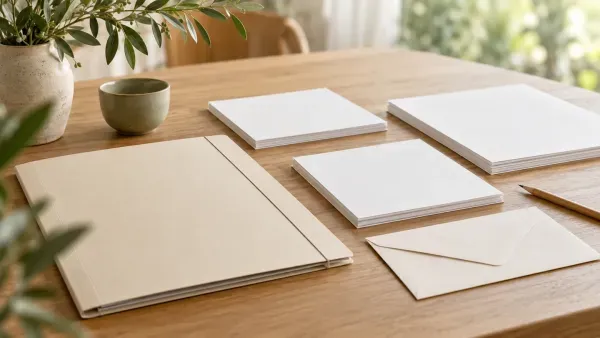Dokumentenmappe, leere Blätter und ein Stift zur Sammlung persönlicher Wünsche